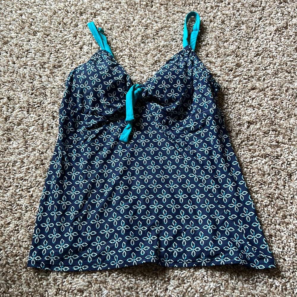 Women’s BEACH HOUSE Blue Flower Design Tankini Top